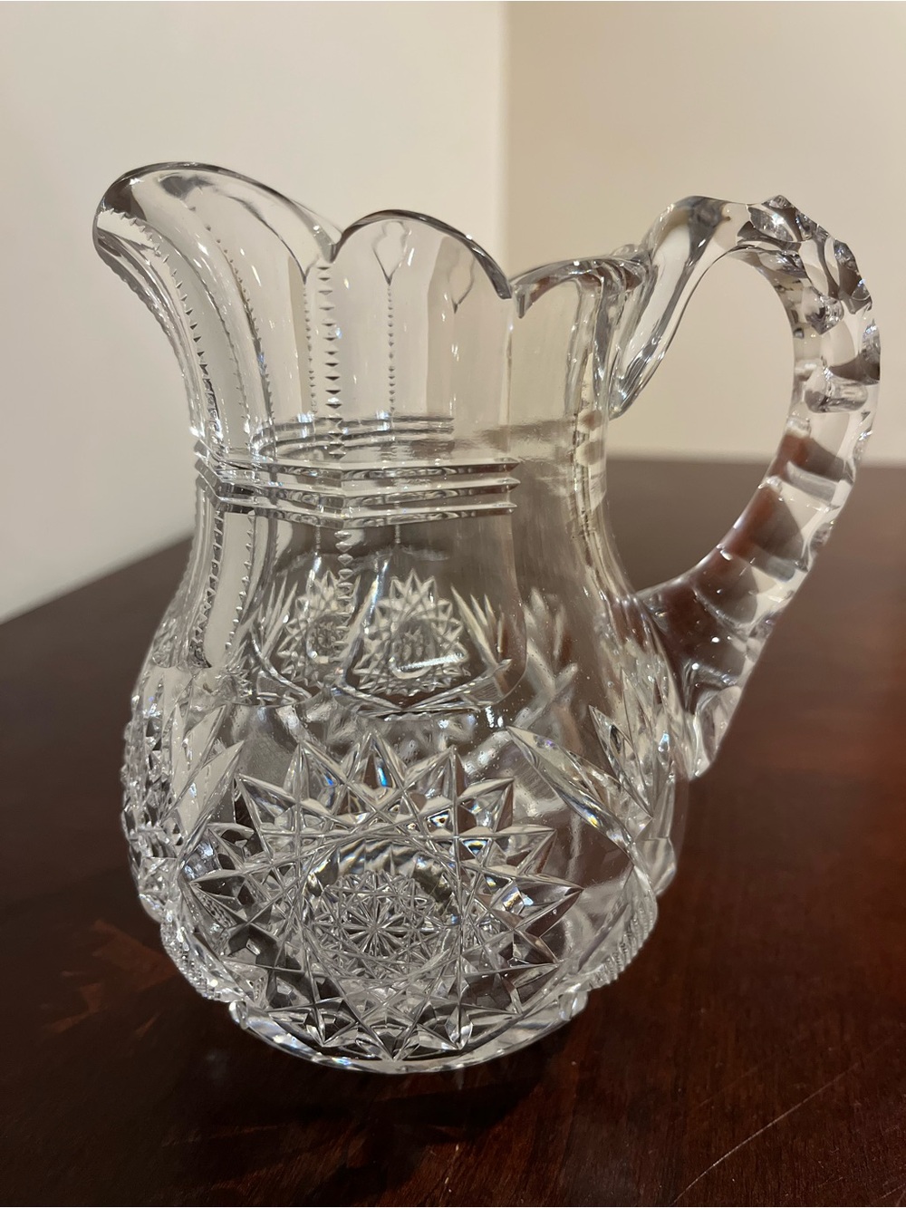 Clear Cut Glass Creamer - Classic Crystal-Style Home Art